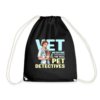 Vet Medicine The Real Pet Detectives Animal Lover - Drawstring Bag - black - Front