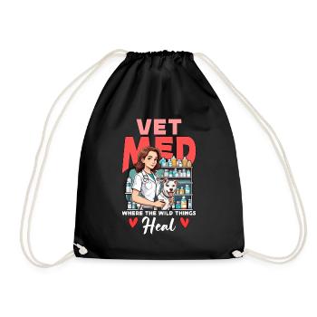 Vet Med Where The Wild Things Veterinary Practice - Drawstring Bag - black - Front
