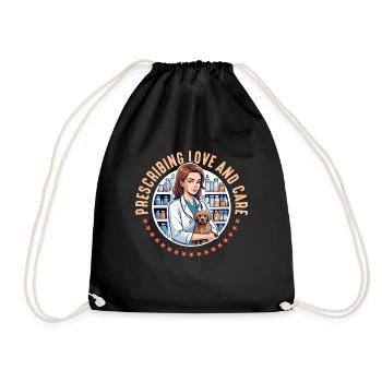 Veterinary Medicine Prescribing Love And Vet Tech - Drawstring Bag - black - Front