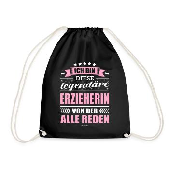 Ich Bin Diese Legendäre Erzieherin Kita - Turnbeutel - Schwarz - Vorne