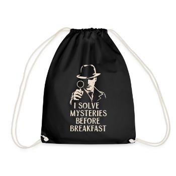 Murder Mystery Dinner Outfit - I Solve Mysteries - Drawstring Bag - black - Front