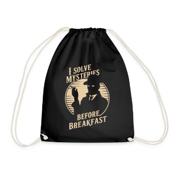 I solve mysteries before breakfast Murder - Drawstring Bag - black - Front