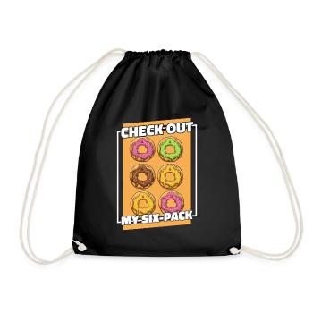 Schauen Sie sich meinen Sixpack Doughnut Glazed Maker Lover an - Turnbeutel - Schwarz - Vorne