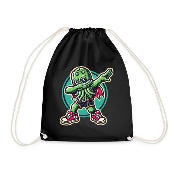 Funny Dabbing Cthulhu Dabbing Design - Drawstring Bag - black - Front