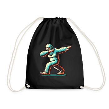 Dabbender Bigfoot Lustiges Dabbing Design - Turnbeutel - Schwarz - Vorne
