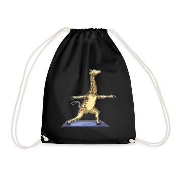 Giraffe Yoga Fitness Gymnastik - Turnbeutel - Schwarz - Vorne