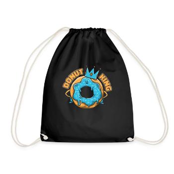 Donut King Donut-Maker Glasierter Liebhaber-Donut - Turnbeutel - Schwarz - Vorne