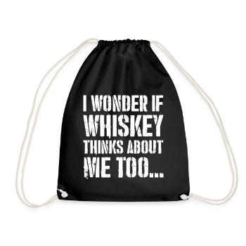 Je me demande si le whisky pense aussi à moi - Sac de sport léger - noir - Devant