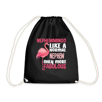 Flamingo Nephew Fabulous - Drawstring Bag - black - Front