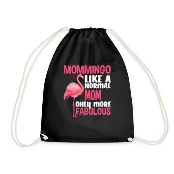 Flamingo Mama Fabulous - Drawstring Bag - black - Front