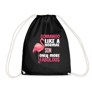 Flamingo Fabulous - Drawstring Bag - black - Front