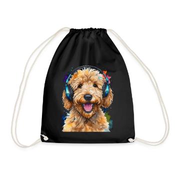Goldendoodle Casque Chien Animal Design Imprimer - Sac de sport léger - noir - Devant