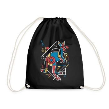 Abstract Kangaroo Art in Colorful - Drawstring Bag - black - Front
