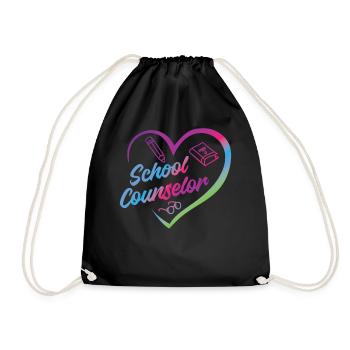 School Counselor Heart Watercolor - Turnbeutel - Schwarz - Vorne