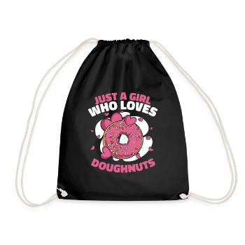 Girl Who Loves Doughnuts Doughnut Maker Glazed - Drawstring Bag - black - Front