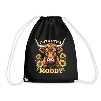 Scottish Highland Cattle Highland Cow Highland Cow - Drawstring Bag - black - Front