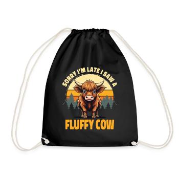 Scottish Highland Cattle Highland Cow Highland Cow - Drawstring Bag - black - Front