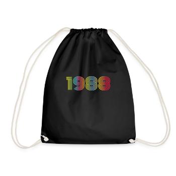 1988 Birthday Funky Year - Drawstring Bag - black - Front