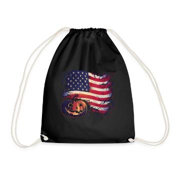 Halloween Costume Zombie Pumpkin Blood Spirit Party - Drawstring Bag - black - Front