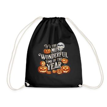 Halloween Costume Zombie Pumpkin Blood Spirit Party - Drawstring Bag - black - Front