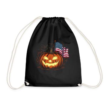 Halloween Costume Zombie Pumpkin Blood Spirit Party - Drawstring Bag - black - Front