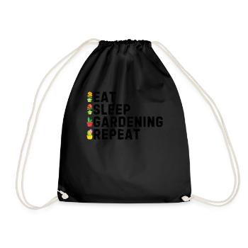 Eat Sleep Gardening Repeat - Landscaping - Drawstring Bag - black - Front