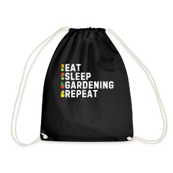 Eat Sleep Gardening Repeat - Landscaper Gardener - Drawstring Bag - black - Front