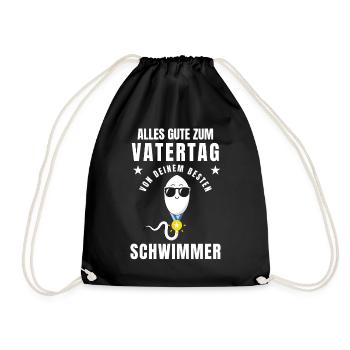 Father's Day Father Dad Son Daughter Birth Funny - Drawstring Bag - black - Front
