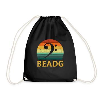 BEADG Bass Clef - Turnbeutel - Schwarz - Vorne