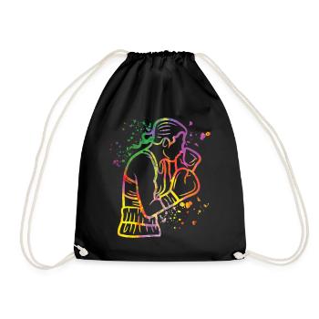 Boxing Fighter Kids Boxing Match Boxer - Drawstring Bag - black - Front