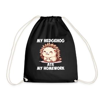 Hedgehugs Cute Hedgehog - Turnbeutel - Schwarz - Vorne