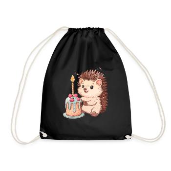 Hedgehugs Cute Hedgehog - Turnbeutel - Schwarz - Vorne
