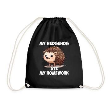 Hedgehugs Cute Hedgehog - Turnbeutel - Schwarz - Vorne