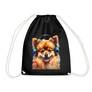 Casque de Poméranie Chien Imprimer - Sac de sport léger - noir - Devant