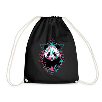Oeuvre géométrique Panda - Sac de sport léger - noir - Devant
