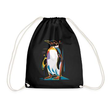 Pingouin géométrique coloré - Sac de sport léger - noir - Devant