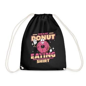 This Is My Donut Eating Clothing Doughnut Glazed - Drawstring Bag - black - Front