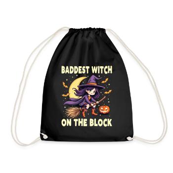 Costume de sorcière d’Halloween Balai de sorcière - Sac de sport léger - noir - Devant
