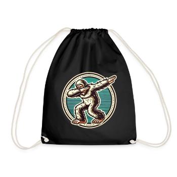 Dabbender Bigfoot Retro Vintage Style - Turnbeutel - Schwarz - Vorne