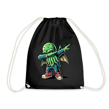 Funny Dabbing Cthulhu Dabbing Design - Drawstring Bag - black - Front