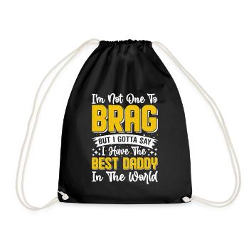 Pas pour se vanter drôle papa fier père papa papa papa - Sac de sport léger - noir - Devant