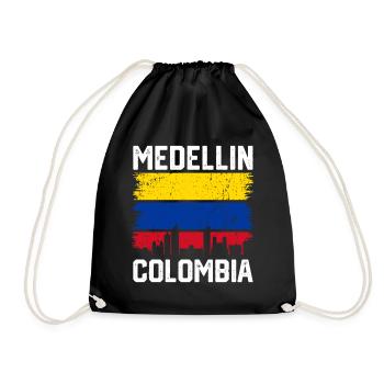 Medellin Colombia Funny Colombian Hispanic Latino - Drawstring Bag - black - Front