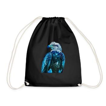 Adler Motiv Tier Tierliebhaber Vogel Kunst Natur - Turnbeutel - Schwarz - Vorne