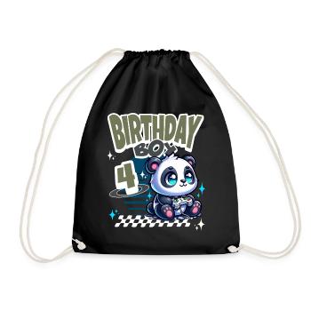 4ème anniversaire Enfants Anniversaire Gaming Panda - Sac de sport léger - noir - Devant