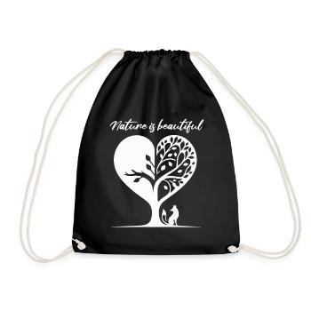 La nature est belle Renard Arbre Coeur Vie sauvage - Sac de sport léger - noir - Devant