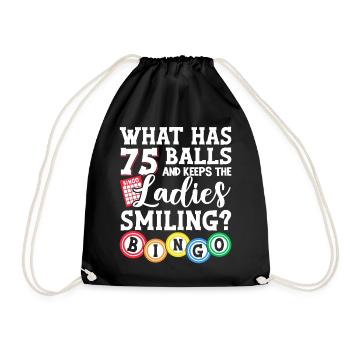 Qu’est-ce qui a 75 boules drôle loterie jeu bingo - Sac de sport léger - noir - Devant