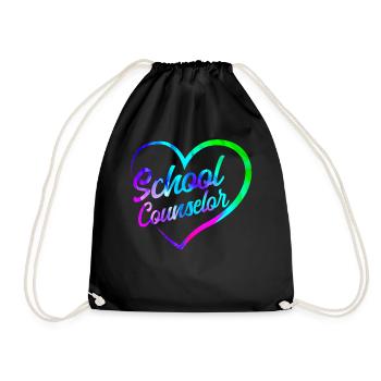 School Counselor Heart Watercolor - Turnbeutel - Schwarz - Vorne