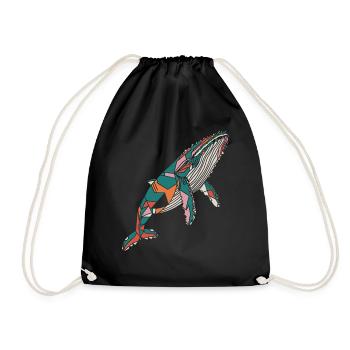 Baleine géométrique colorée Artwork - Sac de sport léger - noir - Devant