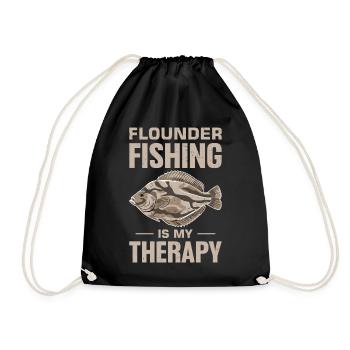 Flounder Fisherman Saying - Drawstring Bag - black - Front