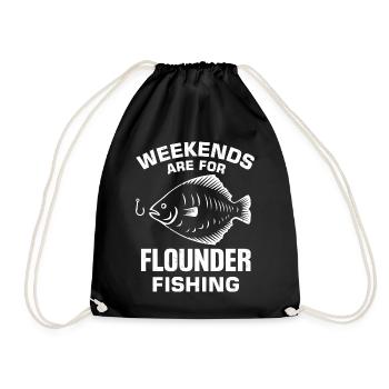 Flounder Fisherman Saying - Drawstring Bag - black - Front